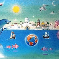 1995 - Mural painting, Vista Island School, Goleta, Cal.